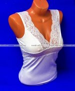 Майки женские DIVAMORE (Miss Emma) Турция Ажур БЕЛЫЕ ШИРОКИЕ БРЕТЕЛИ код 6055 (9156)