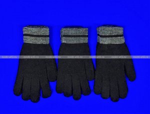 Перчатки мужские черные дешевые "ПОЛОСА"