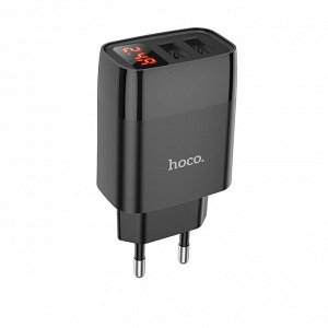 Сетевое Зарядное устройство HOCO C86A Illustrious 2*USB 2.4А  с дисплеем