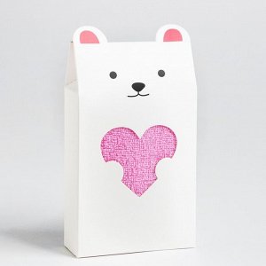 Полотенце подарочное Экономь и Я «Мишка» 30*60 см, розовый, 100% хл, 320 г/м2