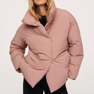 Женская куртка с воротником, цвет светло-розовый