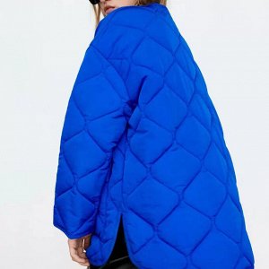 Женская стёганая куртка, цвет синий