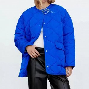 Женская стёганая куртка, цвет синий