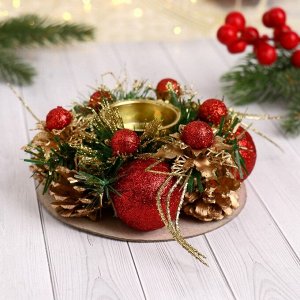 Подсвечник на одну свечу «Грациозо» с цветочками, 13 см