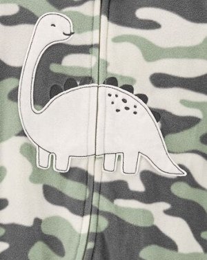 1-Piece Dinosaur Fleece Footie PJs