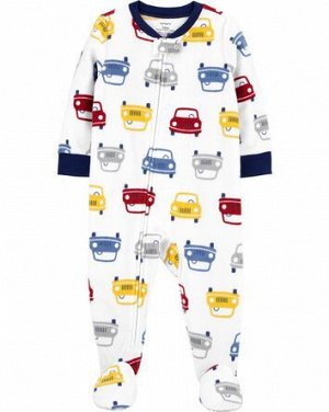 1-Piece Car Fleece Footie PJs