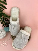 Тапочки домашние женские меховые из овчины зимние &quot;Войлок&quot;