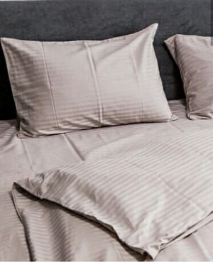 Комплект постельного      белья СТРАЙП САТИН PREMIUM цвет МОККО  1,5 спальный