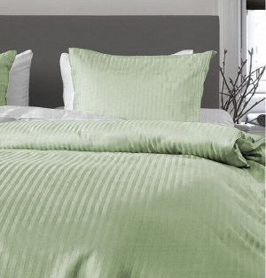 Комплект постельного белья СТРАЙП САТИН PREMIUM цвет Оливковый 1,5 спальный