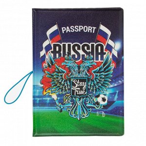 PAVO Обложка для паспорта с удерживающей резинкой, с отд. для вод.удостов, ПВХ, 13,7х9,6см, 6диз