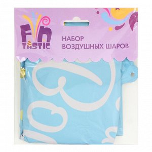 FNtastic Набор воздушных шаров, 7 шт, фольга 18", латекс 12", цвет голубой