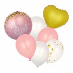 FNtastic Набор воздушных шаров, 7 шт, фольга 18&quot;, латекс 12&quot;, цвет розовый