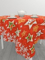 &quot;&quot;Скатерть рогожка &quot;новогодние звёзды&quot; 120 х 150 см