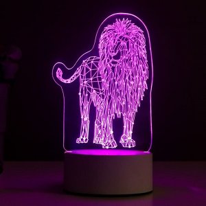 Светильник "Лев" LED RGB от сети 9,5х13х18,9 см RISALUX