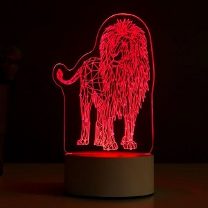 Светильник "Лев" LED RGB от сети 9,5х13х18,9 см RISALUX