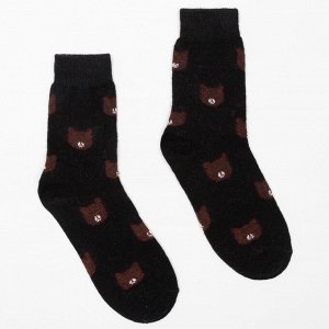 Носки женские шерстяные «Мишки», цвет МИКС, р-р 23-25 (р-р обуви 36-40)