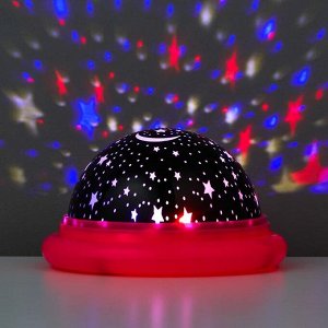 Ночник-проектор "Летающая тарелка" LED 2 режима от батареек 3ААА/USB МИКС 11х11х6,5 см