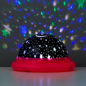 Ночник-проектор "Летающая тарелка" LED 2 режима от батареек 3ААА/USB МИКС 11Х11Х6,5 см