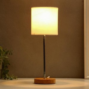 Лампа настольная 16011/1 E14 40 Вт дерево-хром 12.5x12.5x42 см RISALUX