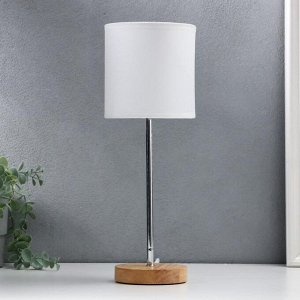 Лампа настольная 16011/1 E14 40 Вт дерево-хром 12.5x12.5x42 см RISALUX