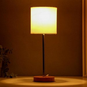 Лампа настольная 16011/1 E14 40 Вт дерево-хром 12.5x12.5x42 см RISALUX