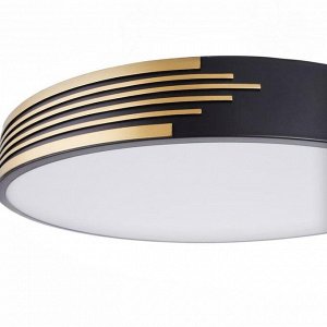 Люстра с ПДУ 1206/1BK LED 90Вт 3000-6000К черно-золотой 47х47х9 см