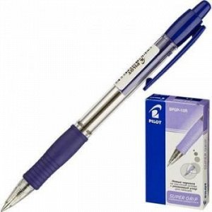 Ручка автоматическая шариковая масляная 0.7мм "Super Grip" BPGP-10R-F L синяя Pilot {Япония}
