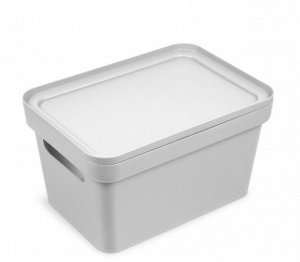 Коробка для хранения, прямоугольная, пластик, светло-серый, ФОРТУНА, 15 х 27 х 19 см