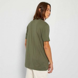 Рубашка поло с V-образным вырезом - темно-зеленый