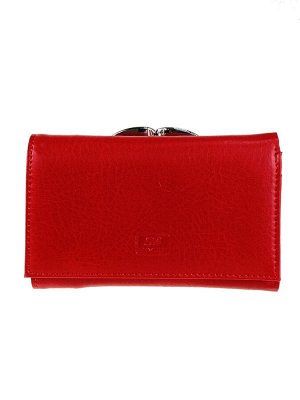 Женский кошелек с фермуаром из натуральной кожи, цвет красный