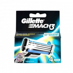 Gillette сменные кассеты Mach3, 4шт