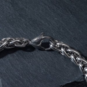 Браслет мужской "Стальной" узелки верёвки, цвет серебро, 20 см