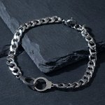 Браслет мужской &quot;Стальной&quot; наручники, цвет серебро, 20,5см