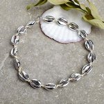 Колье &quot;Море&quot; ракушка на шнурке, цвет серебро ,45см
