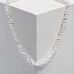Колье &quot;Тогл&quot; асимметричные бусины, цвет белый в серебре, 38см