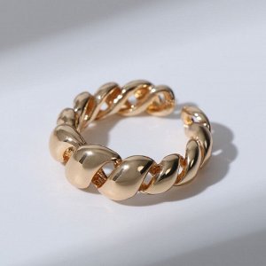 Кольцо "Косичка", цвет золото, безразмерное (от 18 размера)