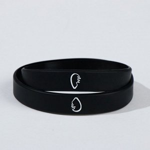 Браслет Силиконовые браслеты "Неразлучники" бесконечность, цвет чёрно-белый, 18,20 см