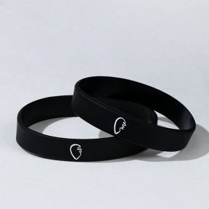 Силиконовые браслеты "Неразлучники" бесконечность, цвет чёрно-белый, 18,20 см
