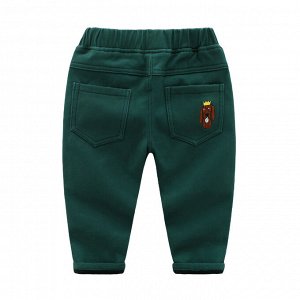 Штаны для мальчика утепленные, цвет: зеленый