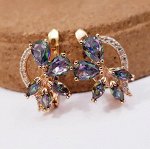 Серьги  коллекция Дубай покрытие позолота переливающийся камни