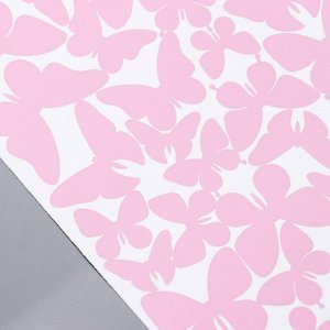 Интерьерные наклейки "Бабочки" 25х100 см розовый