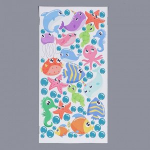 Интерьерные наклейки "Рыбки" 25х50 см разноцветный