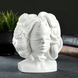 Фигурное кашпо для цветов «Горгона Медуза», 170 мл, 16x10.5x12.5 см, гипс, белое