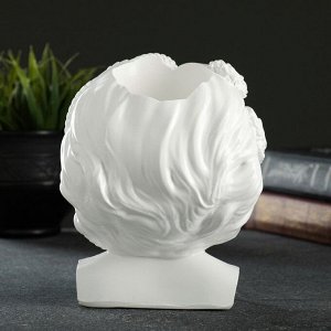 Фигурное кашпо для цветов «Горгона Медуза», 170 мл, 16x10.5x12.5 см, гипс, белое