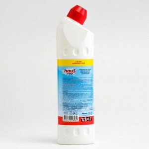 Чистящее средство для сантехники Haus Frau, гель с хлором "Супер белый" 750 мл