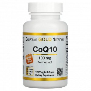 California Gold Nutrition, коэнзим Q10, 100 мг, 120 растительных капсул