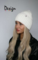 Вязаная шапка «Жаклин» (молоко)