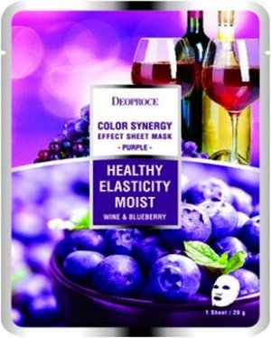 Deoproce Тканевая маска на основе черники и красного винограда  COLOR SYNERGY EFFECT SHEET MASK Purple