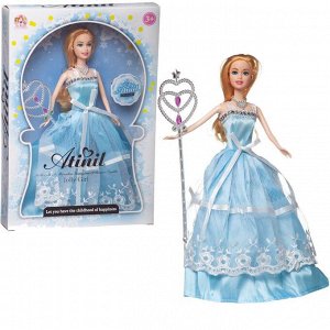 Кукла Junfa Atinil Очаровательная принцесса (в длинном голубом платье) c волшебной палочкой, 28см