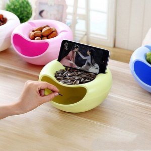 Тарелка для семечек и орехов плэтэр , 20 х 11 см, с подставкой для телефона, цвет микс
